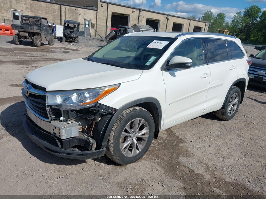 Vin: 5tdjkrfh6fs220121, lot: 45704813, toyota highlander xle v6 20152