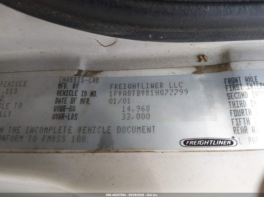2001 FREIGHTLINER MEDIUM CONVENTIONAL auction photo 8