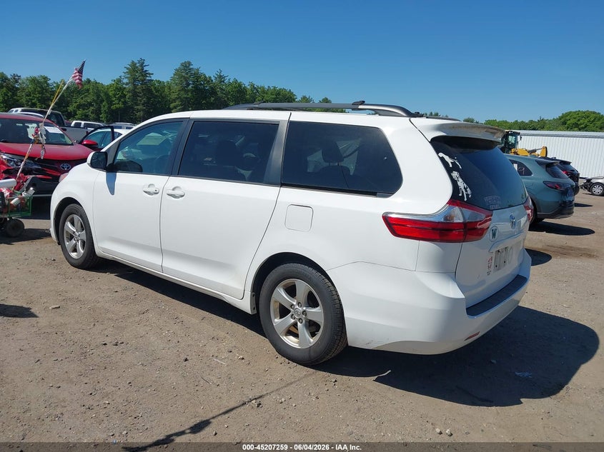 Vin: 5tdkk3dc9gs722339, lot: 45705000, toyota sienna le 8 passenger 20163