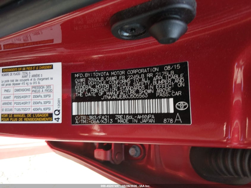 2016 Scion Im VIN: JTNKARJE8GJ505563 Lot: 45207497