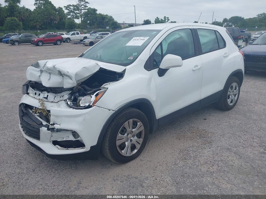 Vin: kl7cjksb6hb171336, lot: 45705287, chevrolet trax ls 20172