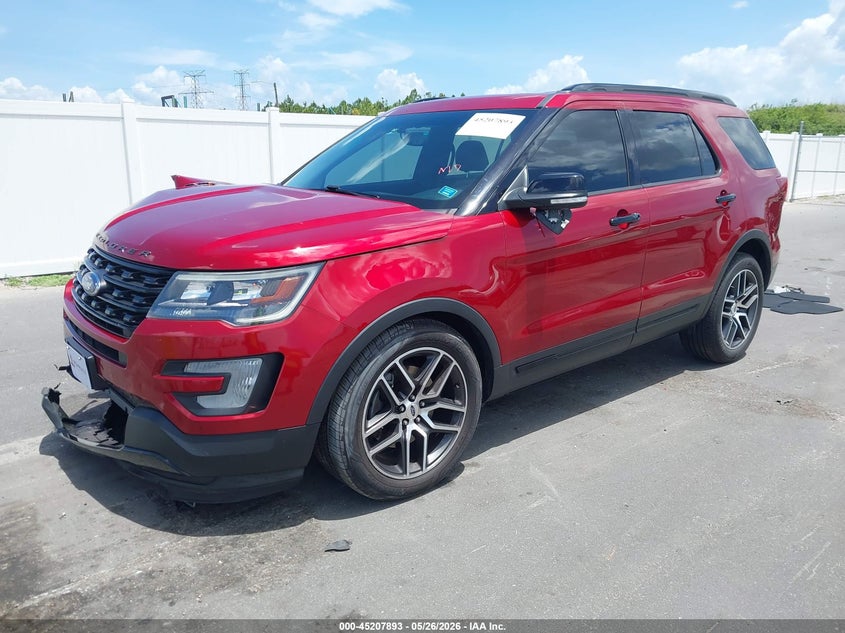 Vin: 1fm5k8gt0ggc27233, lot: 45705634, ford explorer sport 20162