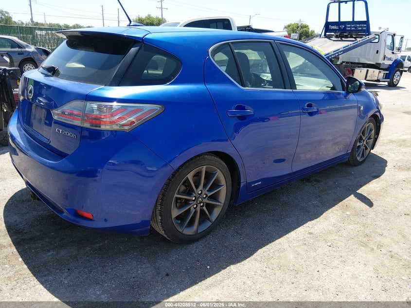 2012 Lexus Ct 1.8 Ct 200H Premium blue Lot 111045208512 Vin JTHKD5BH1C2074810