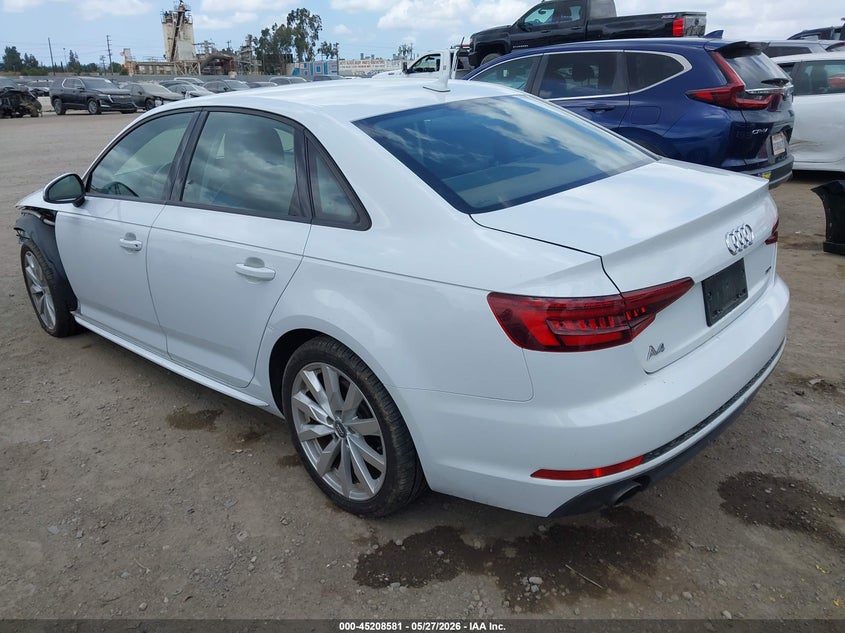 Vin: waukmaf43ja222649, lot: 45706322, audi a4 2.0t ultra premium 20183