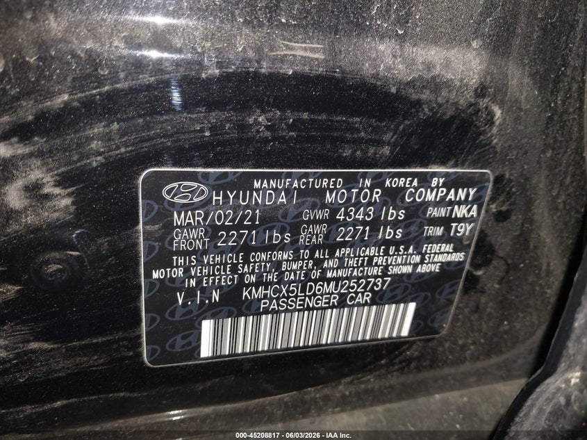 2021 Hyundai Ioniq Plug-In Hybrid Limited VIN: KMHCX5LD6MU252737 Lot: 45208817