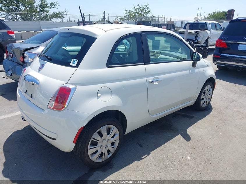 Vin: 3c3cffar6ct272124, lot: 45707520, fiat 500 pop 20124
