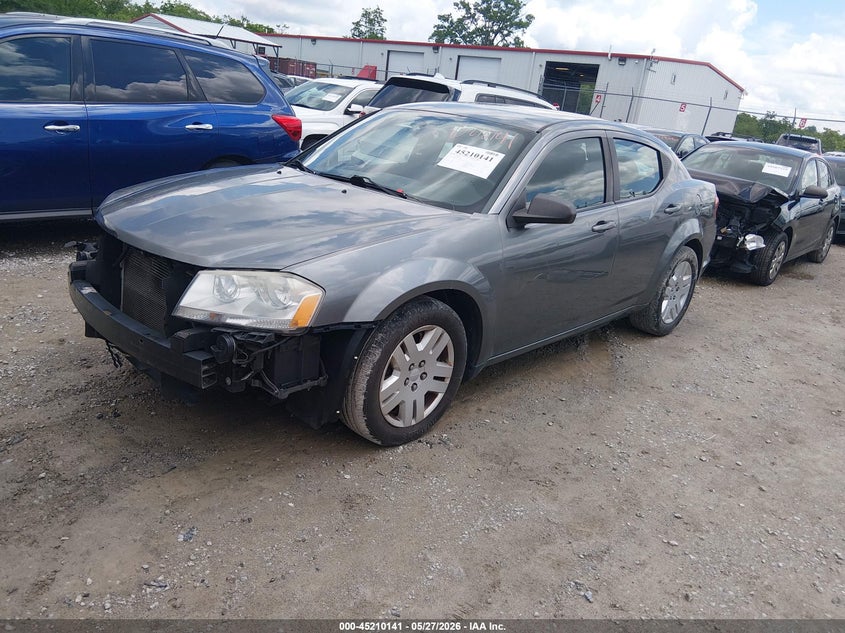 Vin: 1c3cdzabxdn571868, lot: 45707882, dodge avenger se 20132