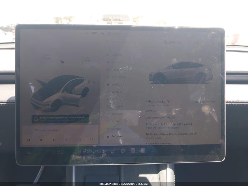 2026 Tesla Model Y VIN: 7SAYGDED9TF460137 Lot: 45210380