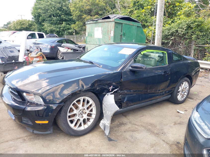 2012 Ford Mustang 3.7 V6 Premium black Lot 111045210510 Vin 1ZVBP8AM4C5277002