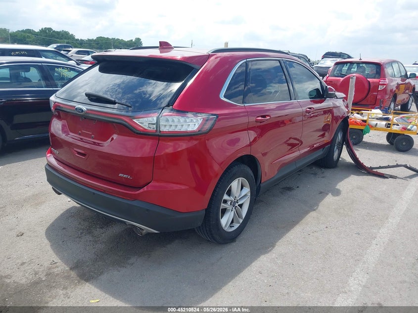 Vin: 2fmtk3j86fbb25052, lot: 45708264, ford edge sel 20154