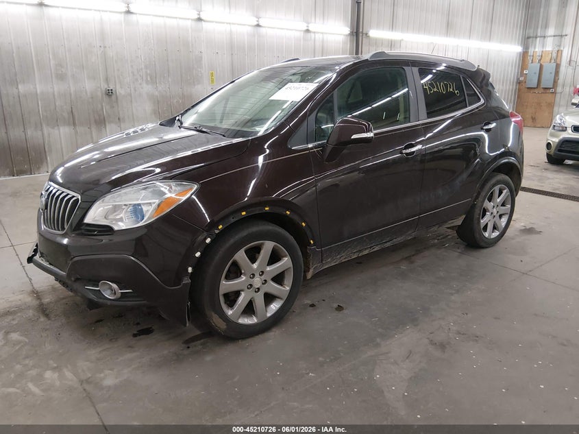 Vin: kl4cjcsb2fb036709, lot: 45708467, buick encore leather 20152