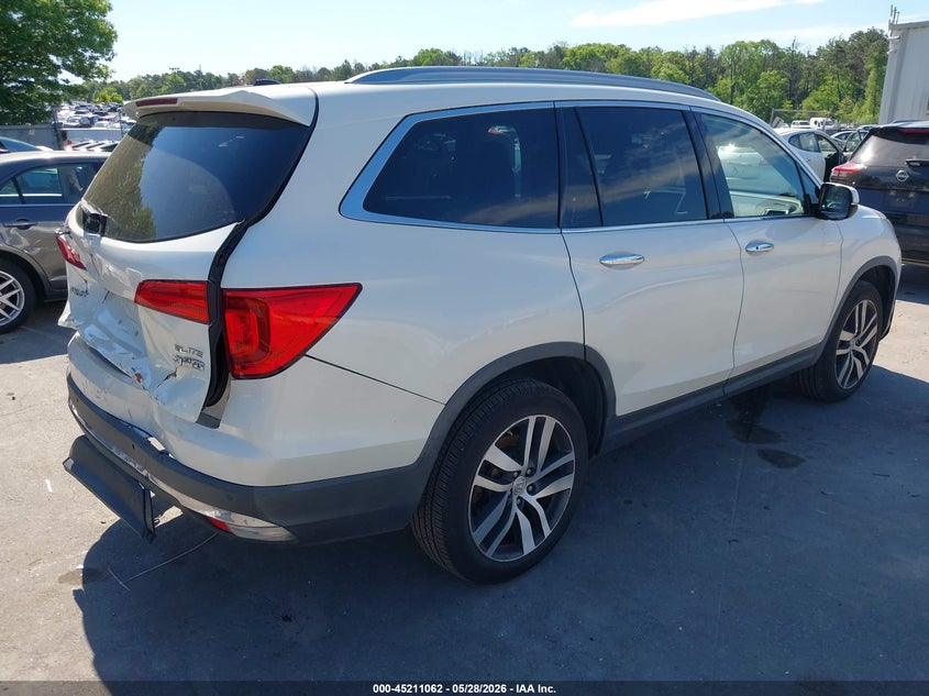 Vin: 5fnyf6h04hb072258, lot: 45708803, honda pilot elite 20174