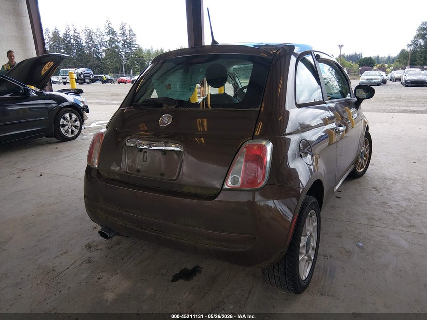 2012 Fiat 500 1.4 Pop brown Lot 111045211131 Vin 3C3CFFAR4CT277614
