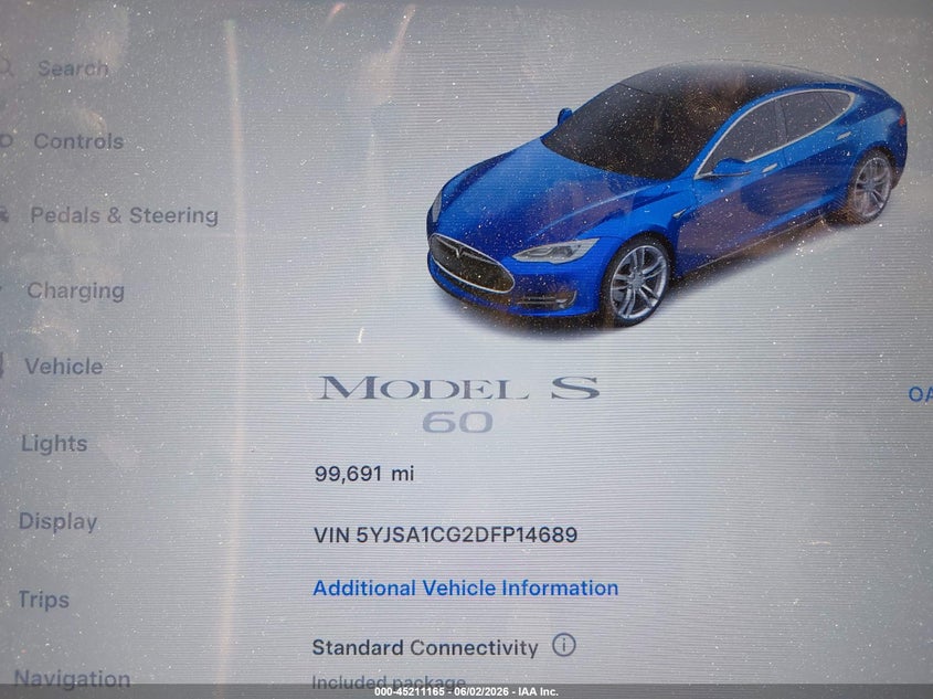 2013 Tesla Model S VIN: 5YJSA1CG2DFP14689 Lot: 45211165