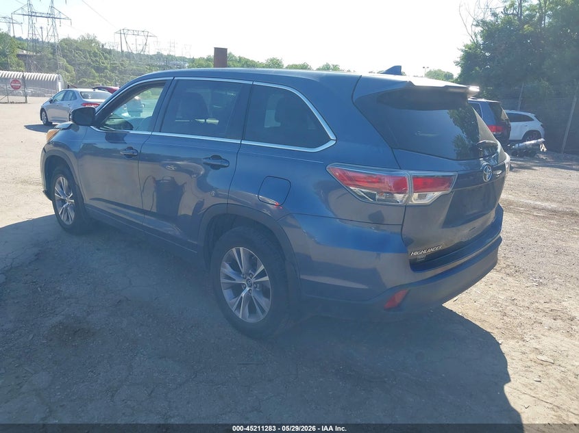 Vin: 5tdbkrfh0gs258305, lot: 45709024, toyota highlander le plus v6/le v6 20163