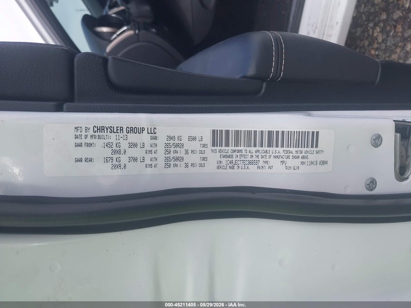2014 JEEP GRAND CHEROKEE SPORT UTILITY VEHICLE 5.7L V-8 VVT, 360HP