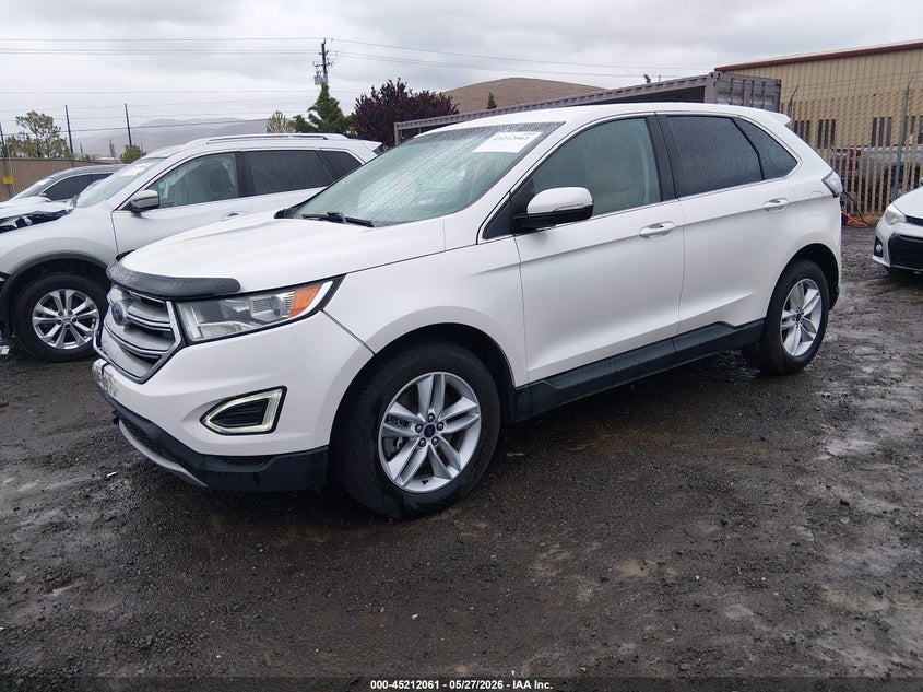 Vin: 2fmtk4j96fbb74427, lot: 45709802, ford edge sel 20152