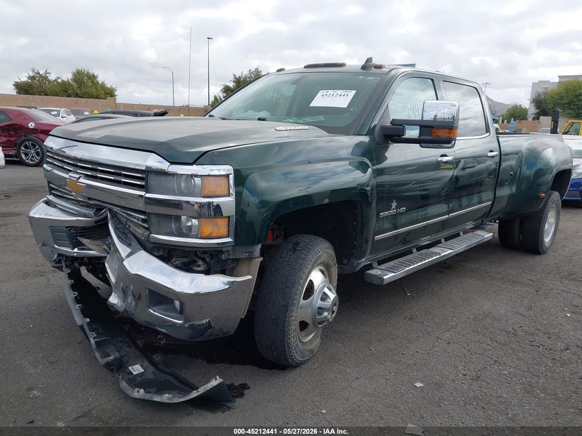 Vin: 1gc4k0e81ff609758, lot: 45710182, chevrolet silverado 3500 ltz 20152