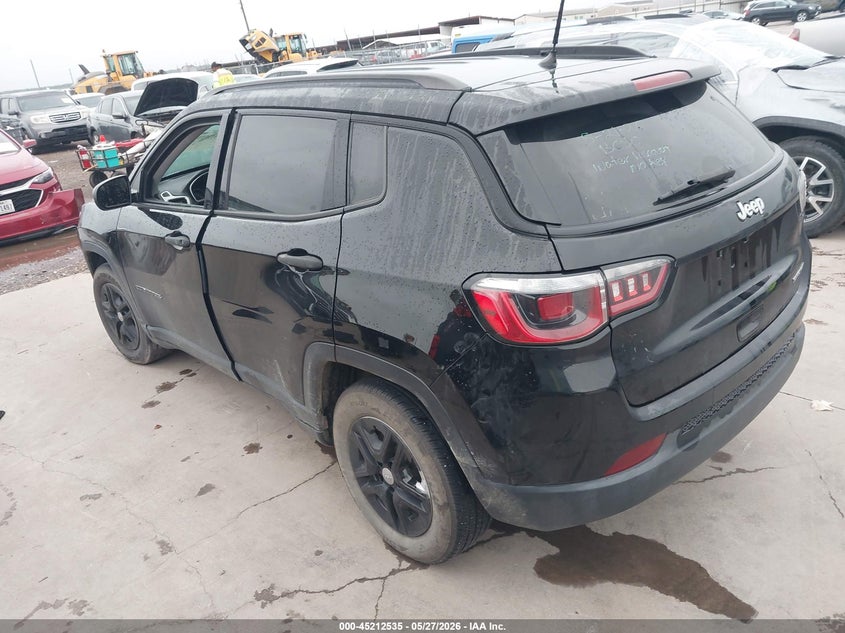 Vin: 3c4njcab6jt438823, lot: 45710276, jeep compass sport fwd 20183