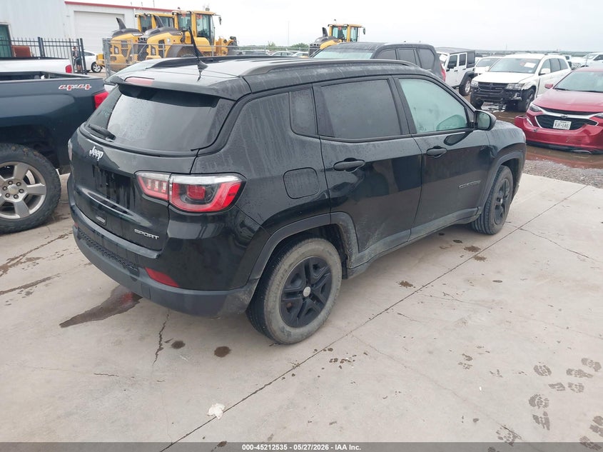 Vin: 3c4njcab6jt438823, lot: 45710276, jeep compass sport fwd 20184