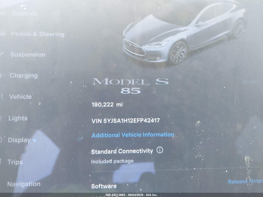 2014 Tesla Model S P85 VIN: 5YJSA1H12EFP42417 Lot: 45212662