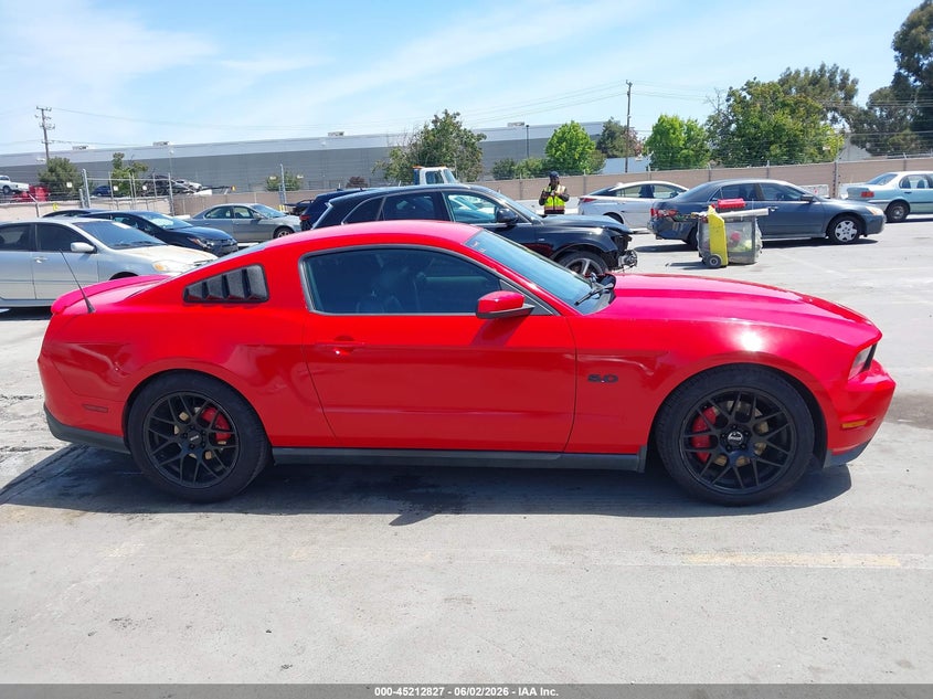 2012 Ford Mustang 5.0 Gt Red Lot 111045212827 Vin 1ZVBP8CF3C5261288