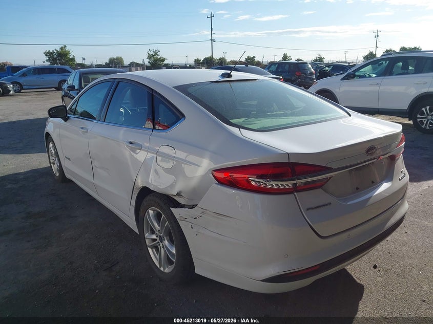 VIN 3FA6P0LU3JR168095 2018 FORD FUSION HYBRID SE