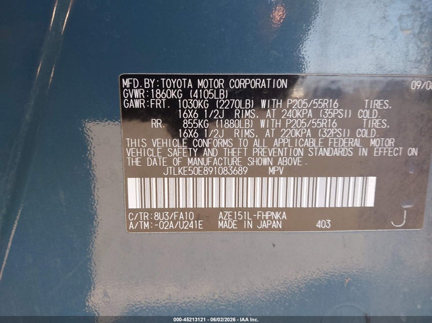 2009 Scion Xb VIN: JTLKE50E891083689 Lot: 45213121