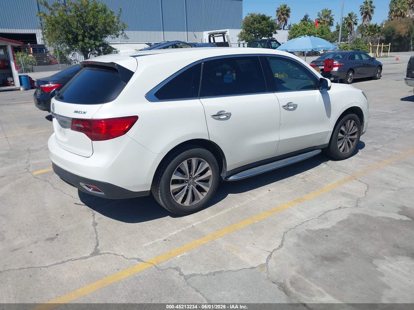 Vin: 5fryd3h47gb002693, lot: 45710975, acura mdx technology   acurawatch plus packages/technology package 20164