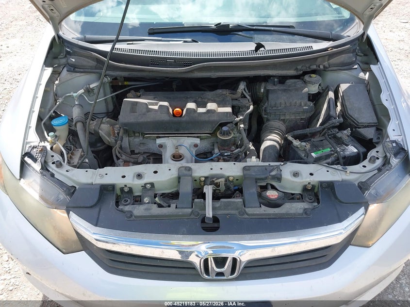 2012 Honda Civic 1.8 Lx silver Lot 111045215183 Vin 2HGFB2F59CH332202