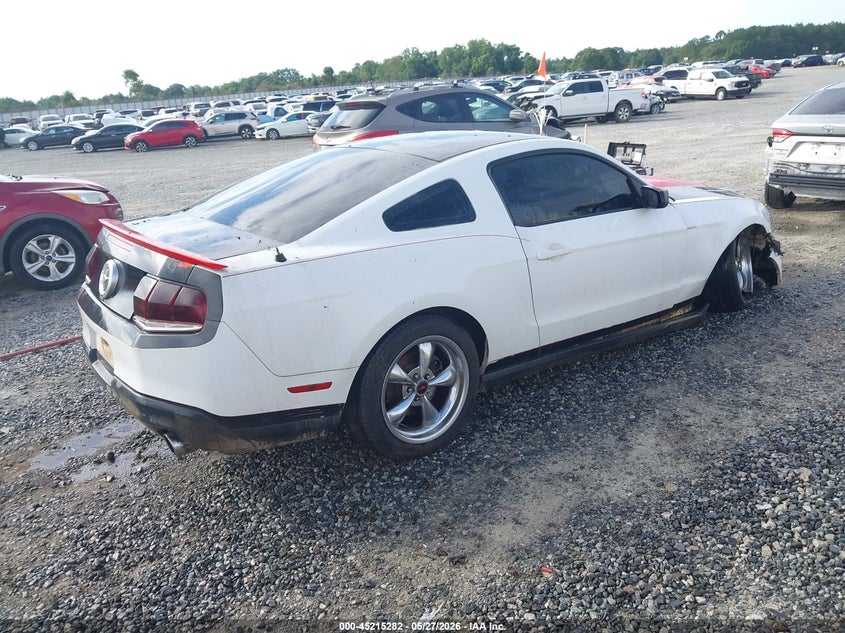 2012 Ford Mustang 3.7 V6 white Lot 111045215282 Vin 1ZVBP8AM8C5206076
