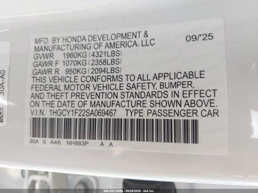 2025 HONDA ACCORD LX — Photo 9
