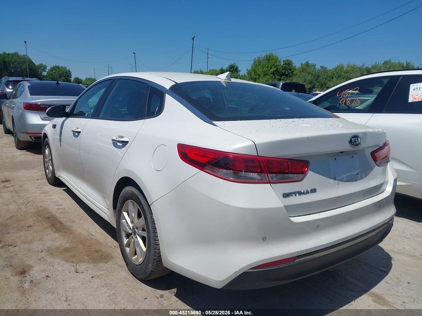 Vin: 5xxgt4l36gg032317, lot: 45713445, kia optima lx 20163