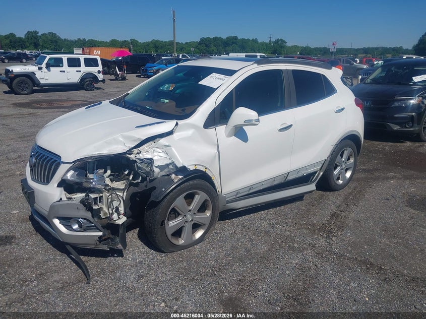 Vin: kl4cjgsb2fb250011, lot: 45713759, buick encore leather 20152