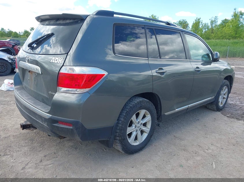 Vin: 5tdbk3ehxcs148600, lot: 45713955, toyota highlander se v6 20124