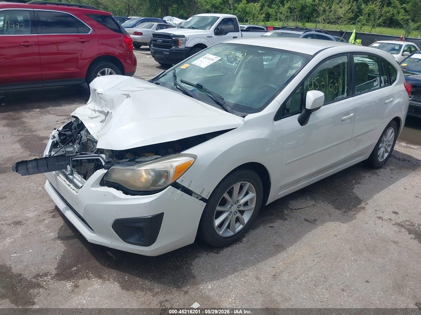 2012 Subaru Impreza 2.0 2.0I Premium white Lot 111045216201 Vin JF1GPAC67CH213569