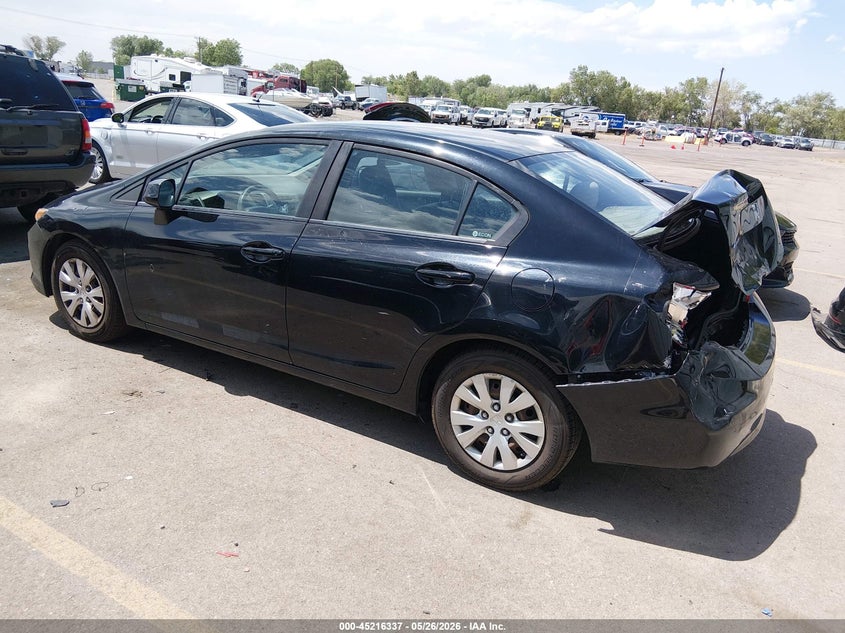 2012 Honda Civic 1.8 Lx black Lot 111045216337 Vin 19XFB2F51CE324475