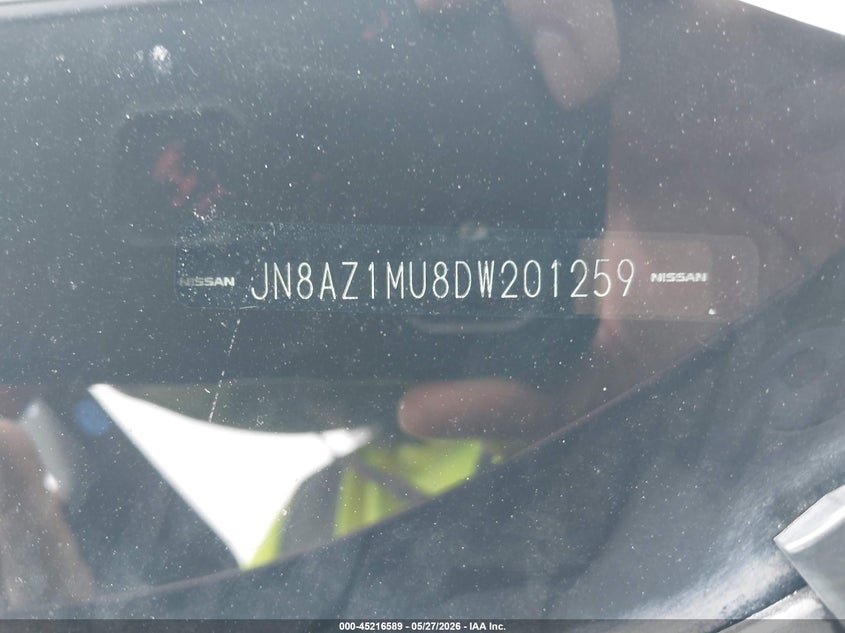2013 Nissan Murano Le VIN: JN8AZ1MU8DW201259 Lot: 45216589