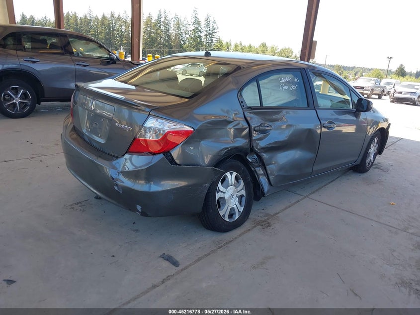 JHMFB4F39CS003306 2012 Honda Civic 1.5 Hybrid grey