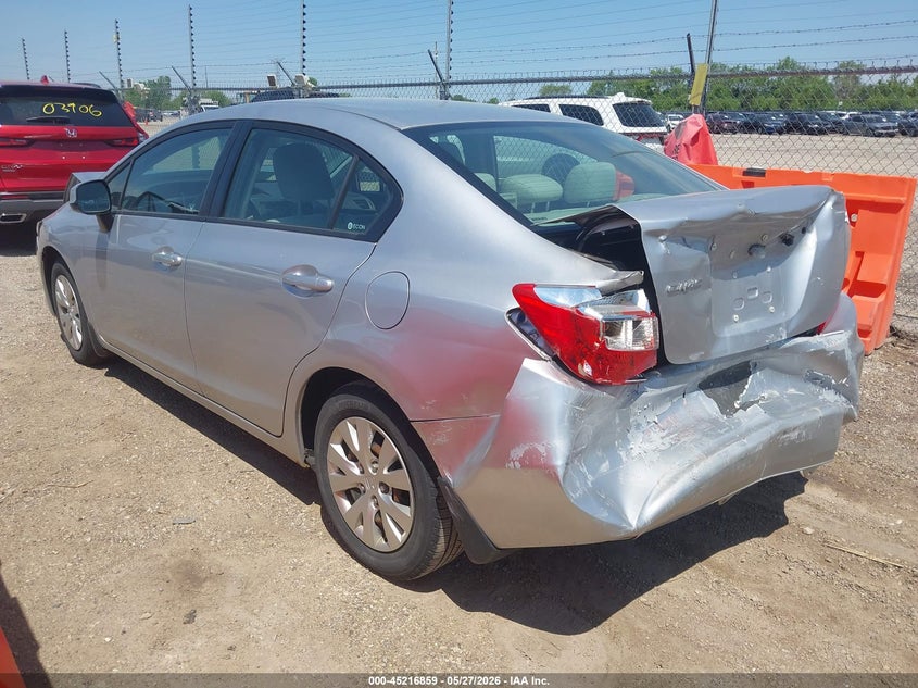 2012 Honda Civic 1.8 Lx silver Lot 111045216859 Vin 19XFB2F59CE013070