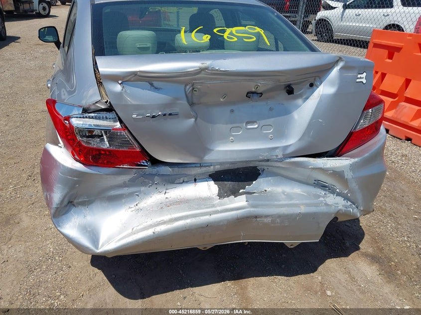 2012 Honda Civic 1.8 Lx silver Lot 111045216859 Vin 19XFB2F59CE013070