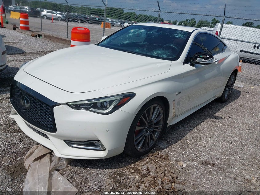 Vin: jn1fv7ek3hm610660, lot: 45714689, infiniti q60 3.0t red sport 400 20172