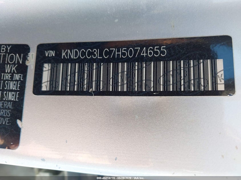 2017 Kia Niro Ex VIN: KNDCC3LC7H5074655 Lot: 45218778