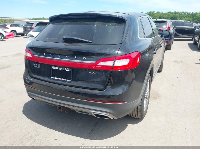 Vin: 2lmpj8lr3hbl16586, lot: 45717081, lincoln mkx reserve 20174