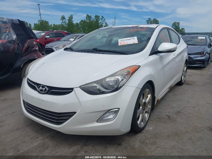 2012 Hyundai Elantra 1.8 Limited white Lot 111045220078 Vin 5NPDH4AE5CH132741