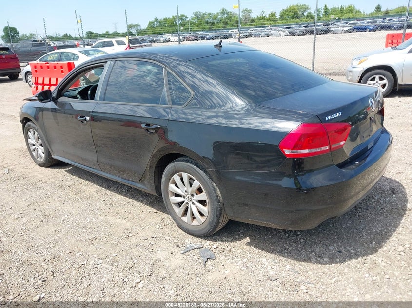 1VWAP7A32CC087322 2012 Volkswagen Passat 2.5 2.5L S black