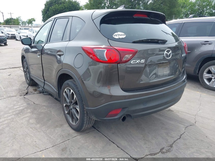 Vin: jm3ke2dy1g0811331, lot: 45717981, mazda cx-5 grand touring 20163