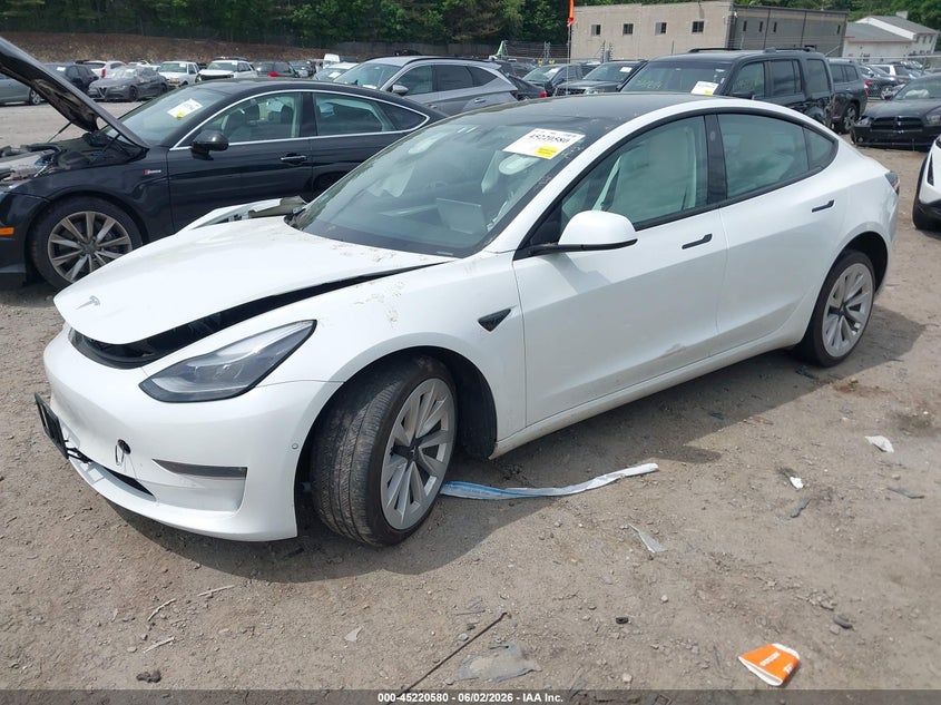 Vin: 5yj3e1eb7mf990344, lot: 45718341, tesla model 3 long range 20212