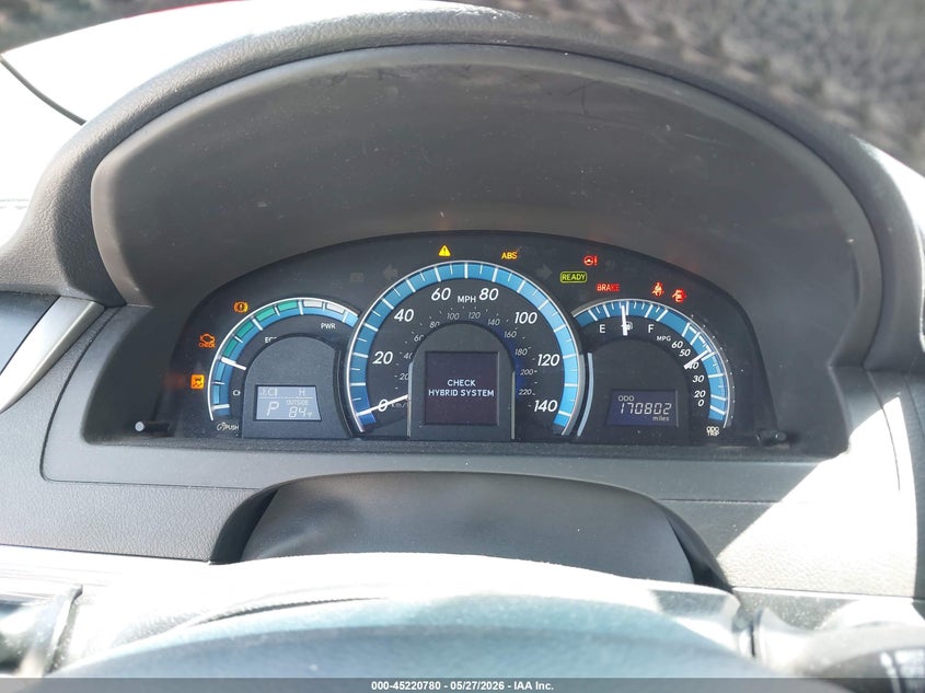 TOYOTA CAMRY HYBRID 2012 VIN 4T1BD1FK6CU054309