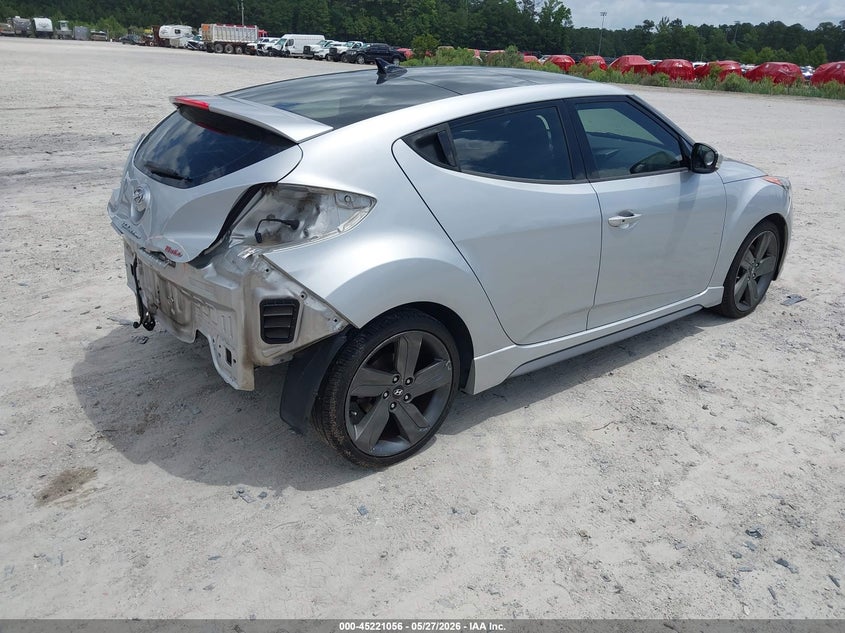 Vin: kmhtc6ae1du122815, lot: 45718817, hyundai veloster turbo w/black 20134